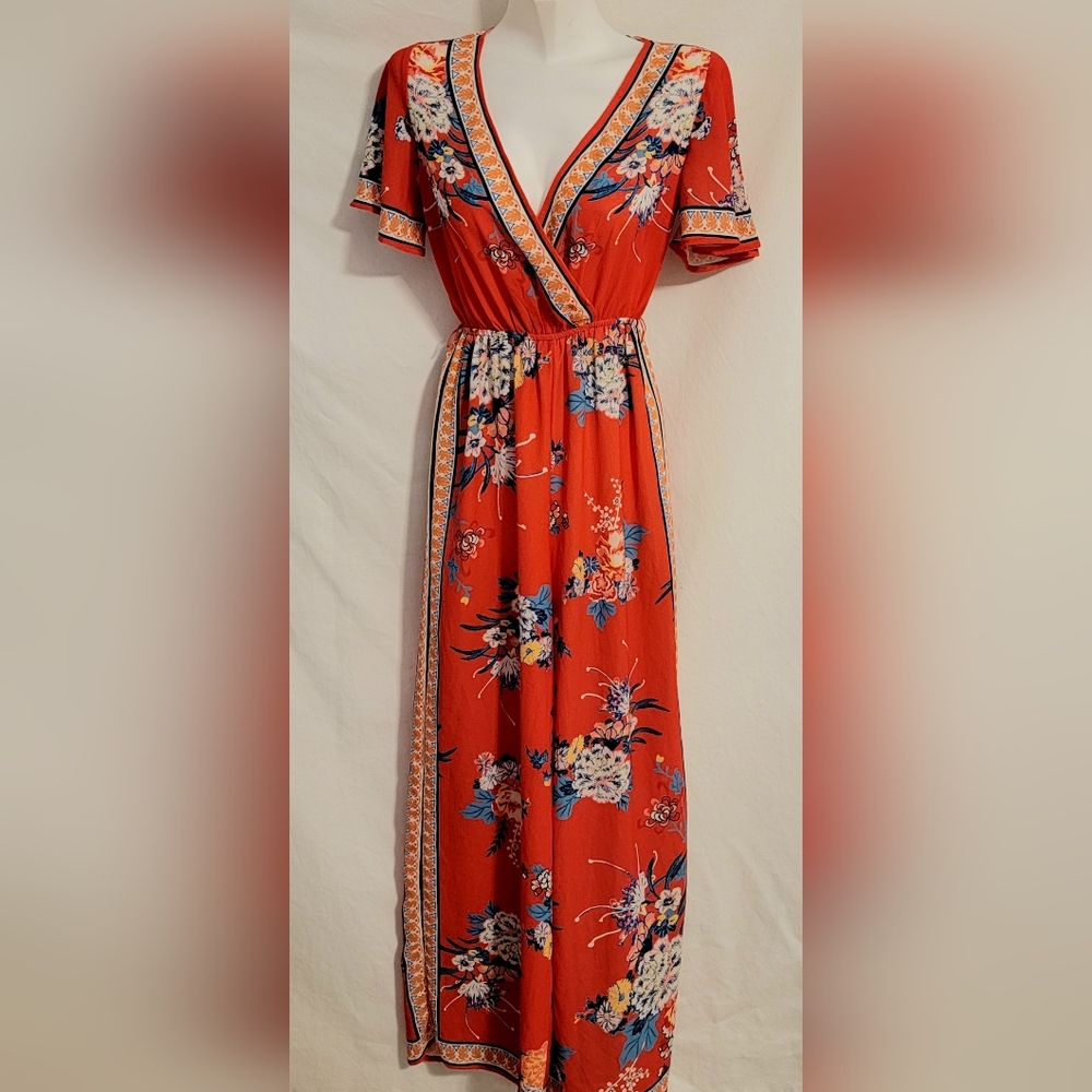 Flying Tomato Red Floral Jumpsuit XS